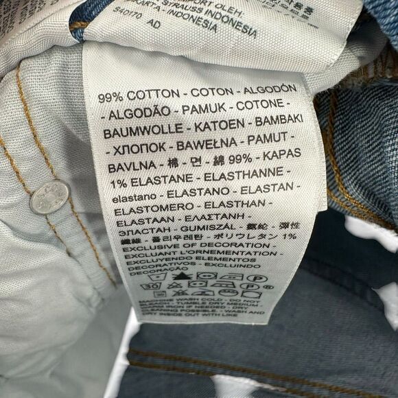 Levis 501 Button Fly Blue Jean Shorts Womens Size 29 Waist Cut Offs Medium Wash - Picture 4 of 7